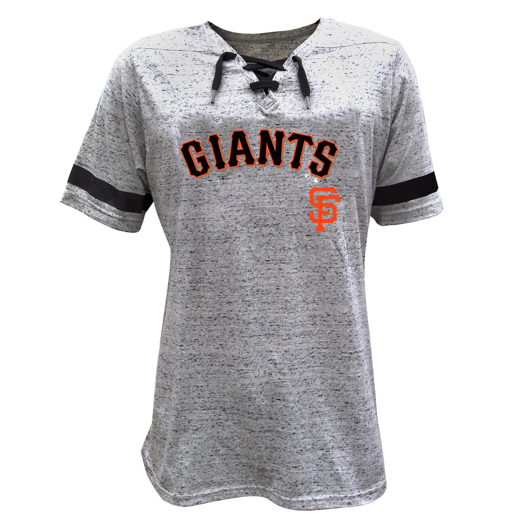 Women's Profile Heather Gray San Francisco Giants Lace-Up Fleck T-Shirt